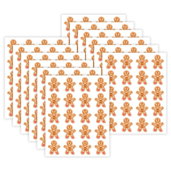 Teacher Gingerbread Cookies Stickers, 72 Per Pack, 12 Packs TCR6945-12