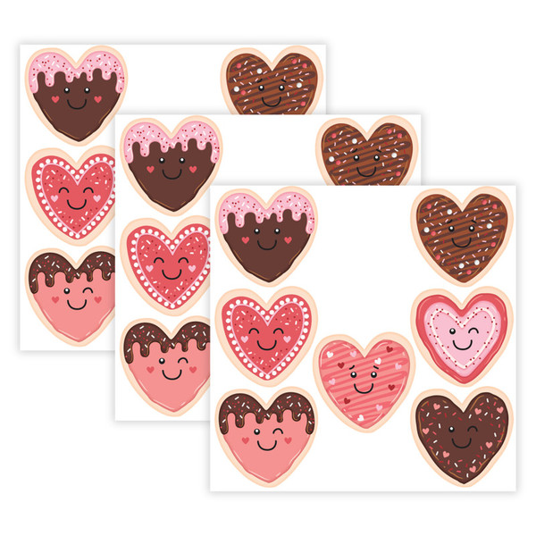 Teacher Frosted Heart Cookies Accents, 30 Per Pack, 3 Packs TCR6951-3