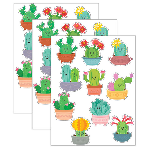 Teacher Happy Cactus Crew Accents, 30 Per Pack, 3 Packs TCR6955-3