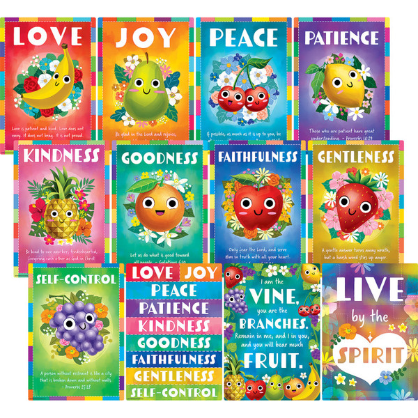 Teacher Fruit Of The Spirit Small Poster Pack, 12 Posters TCR7071