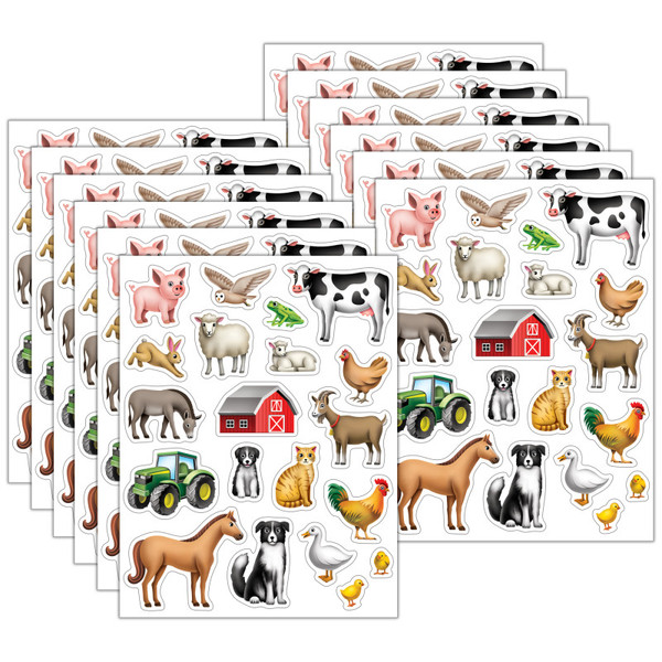 Teacher Farm Stickers, 120 Per Pack, 12 Packs TCR7090-12