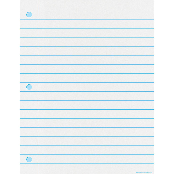 Teacher Notebook Paper Write-On/Wipe-Off Chart TCR7114