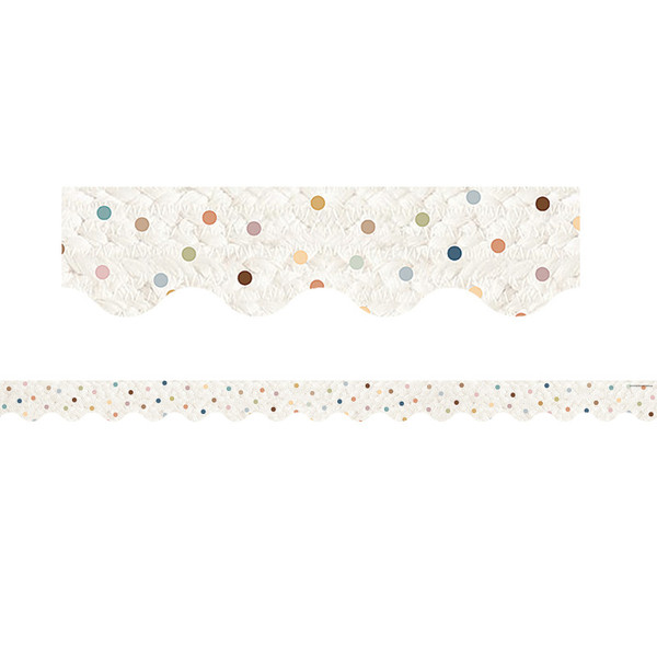 Teacher Everyone Is Welcome Dots Scalloped Border Trim TCR7158