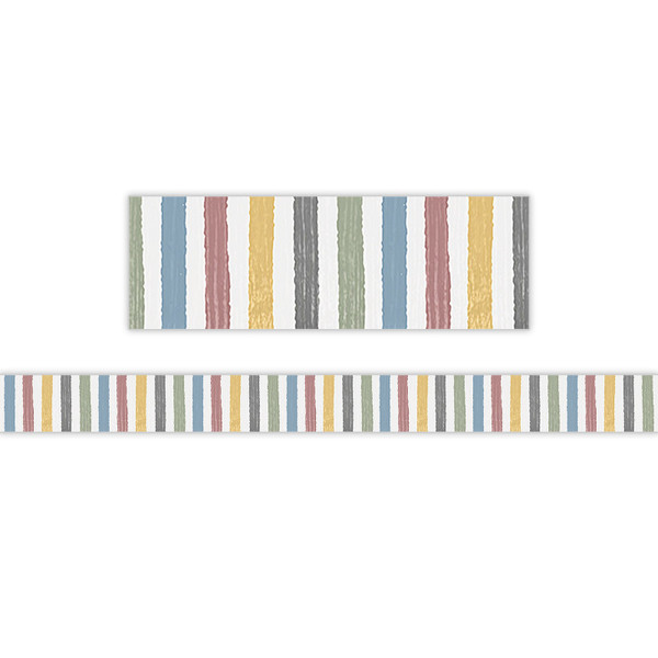 Teacher Classroom Cottage Stripes Straight Border Trim, 35 Feet TCR7177