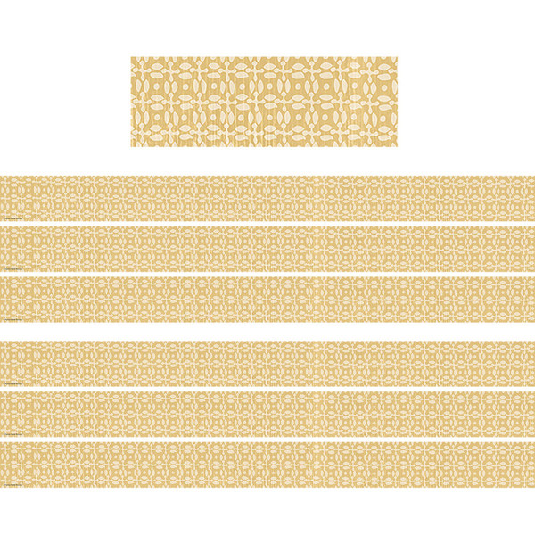 Teacher Classroom Cottage Buttercup Straight Border Trim, 35 Feet Per Pack, 6 Packs TCR7180-6