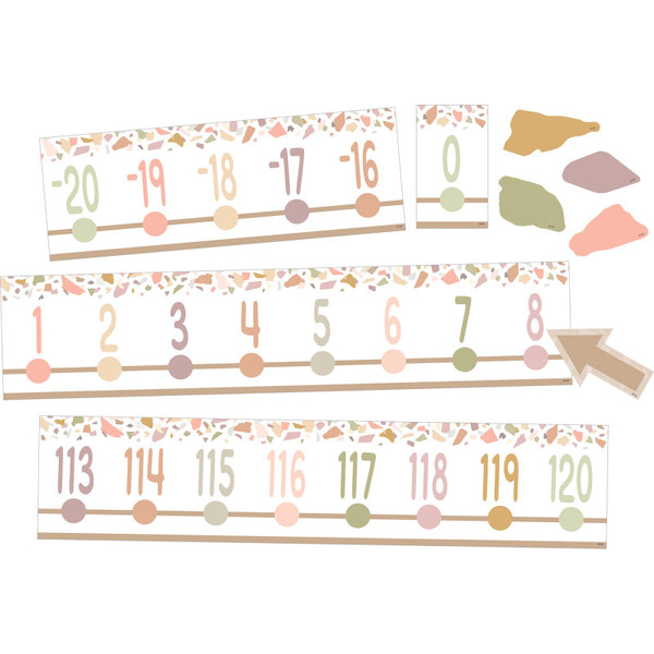 Teacher Terrazzo Tones Number Line (-20 To +120) Bulletin Board Set, 24 Pieces TCR7204