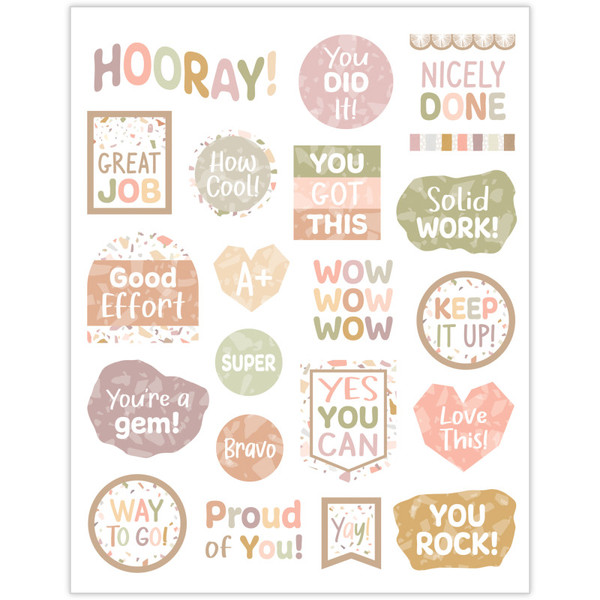 Teacher Terrazzo Tones Stickers, Pack Of 120 TCR7227