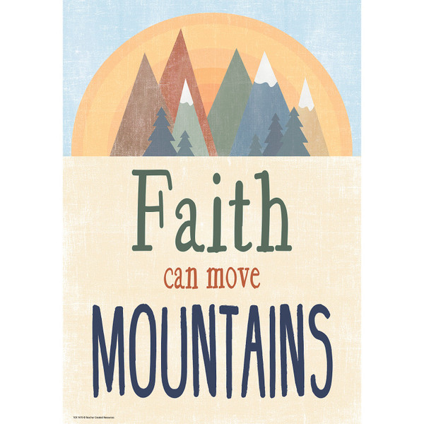 Teacher Faith Can Move Mountains Positive Poster TCR7470