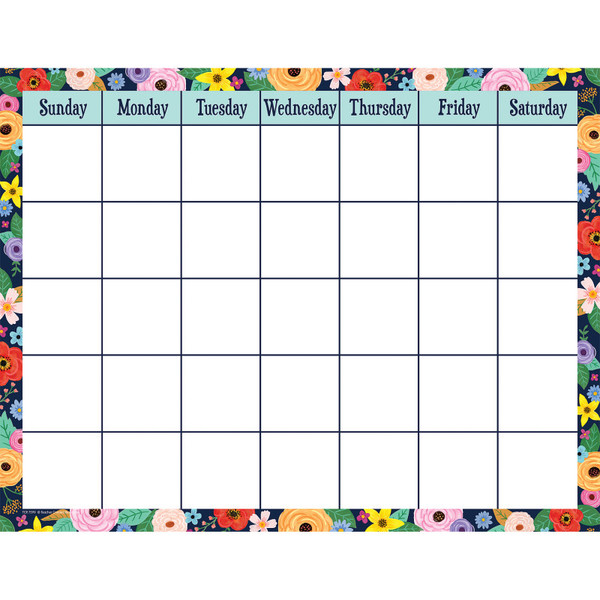 Teacher Wildflowers Calendar Chart, 17" X 22" TCR7599