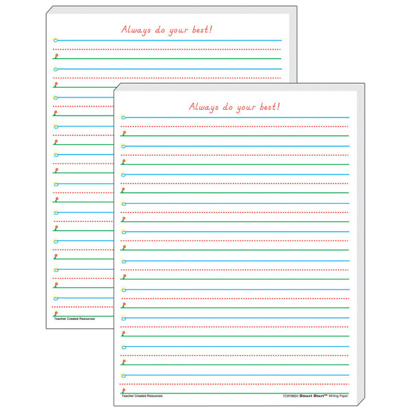 Teacher Smart Start 1-2 Writing Paper: 100 Sheets Per Pack, 2 Packs TCR76531-2