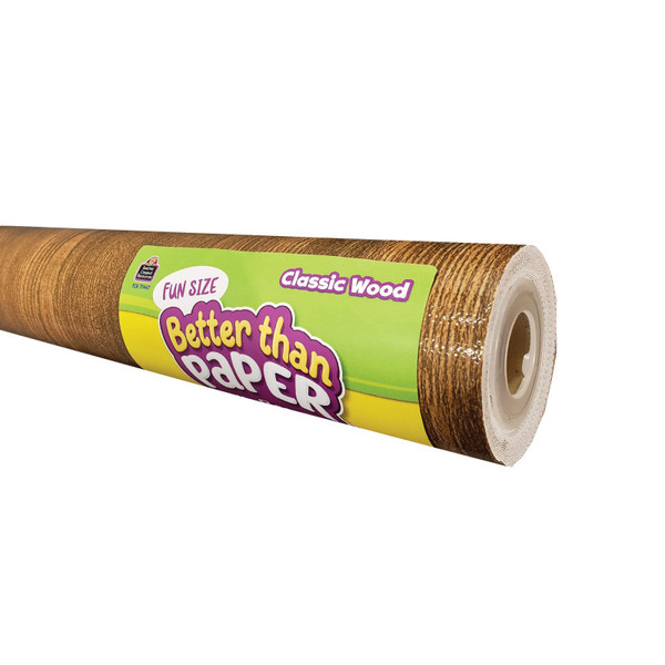 Teacher Fun Size Better Than Paper Bulletin Board Roll, 18" X 12', Classic Wood TCR77447