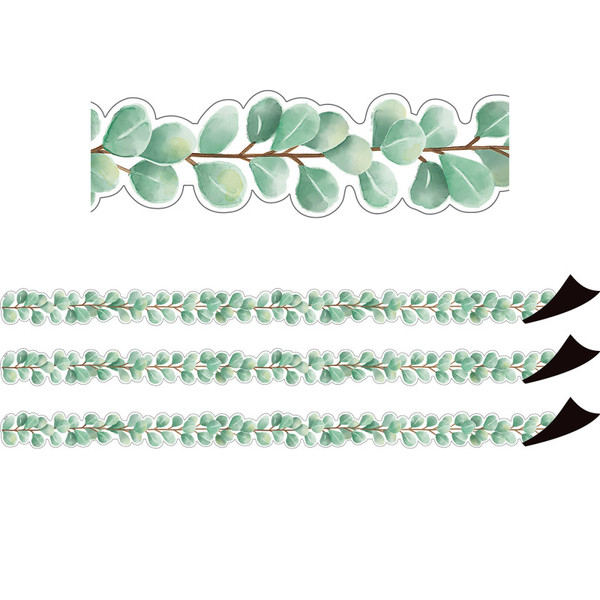 Teacher Eucalyptus Die-Cut Magnetic Border, 24 Feet Per Pack, 3 Packs TCR77557-3