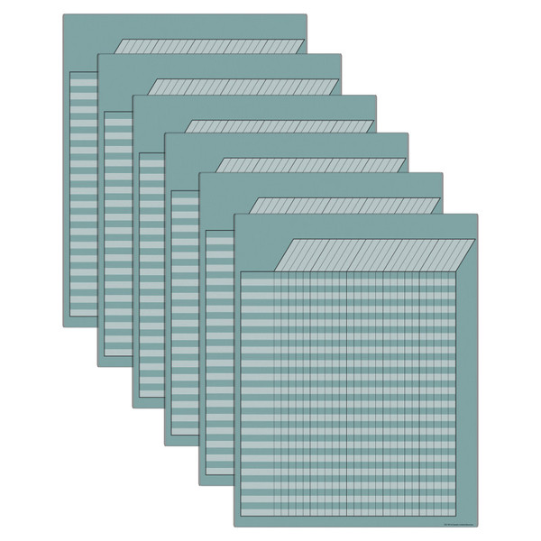 Teacher Calming Blue Incentive Write-On/Wipe-Off Chart, Pack Of 6 TCR7921-6