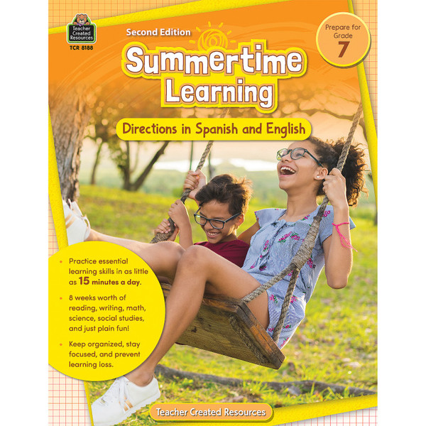 Teacher Summertime Learning: English And Spanish Directions, Grade 7 Second Edition (Prep) TCR8188
