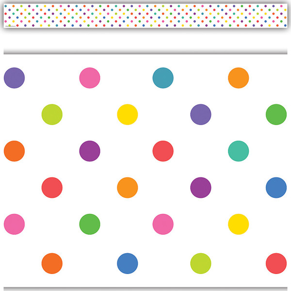 Teacher Colorful Dots Straight Border Trim, 35 Feet TCR8325