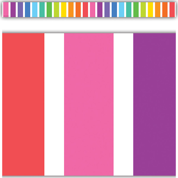 Teacher Colorful Stripes Straight Border Trim, 35 Feet TCR8339