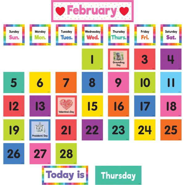 Teacher Colorful Calendar Pocket Chart Cards, Pack Of 104 TCR8345