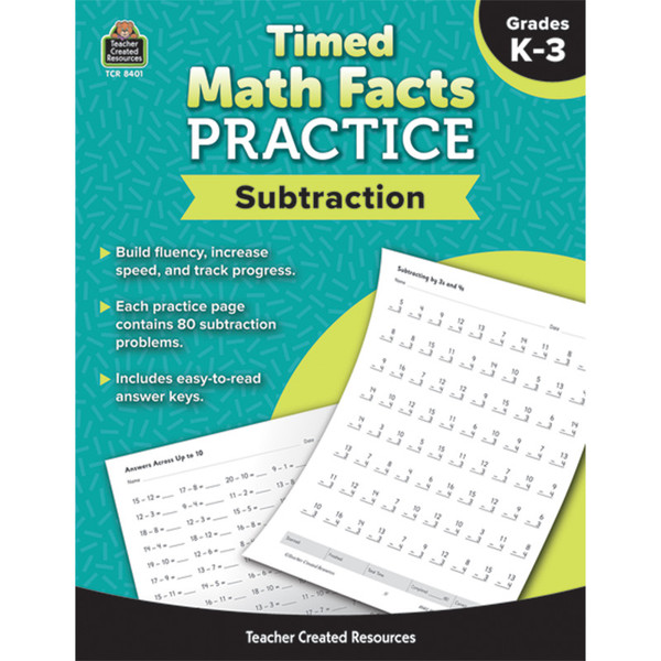 Teacher Timed Math Facts Practice: Subtraction TCR8401