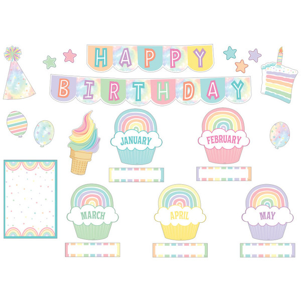 Teacher Pastel Pop Happy Birthday Mini Bulletin Board Set TCR8415