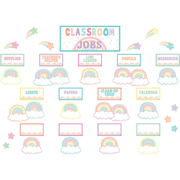 Teacher Pastel Pop Classroom Jobs Mini Bulletin Board Set TCR8416