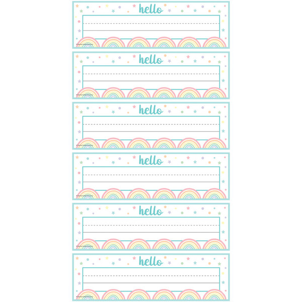 Teacher Pastel Pop Flat Name Plates, 36 Per Pack, 6 Packs TCR8422-6