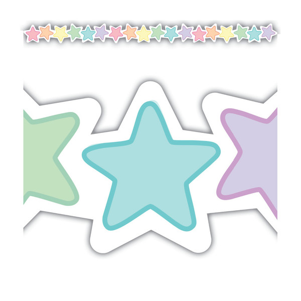 Teacher Pastel Pop Stars Die-Cut Border Trim, 35 Feet TCR8432