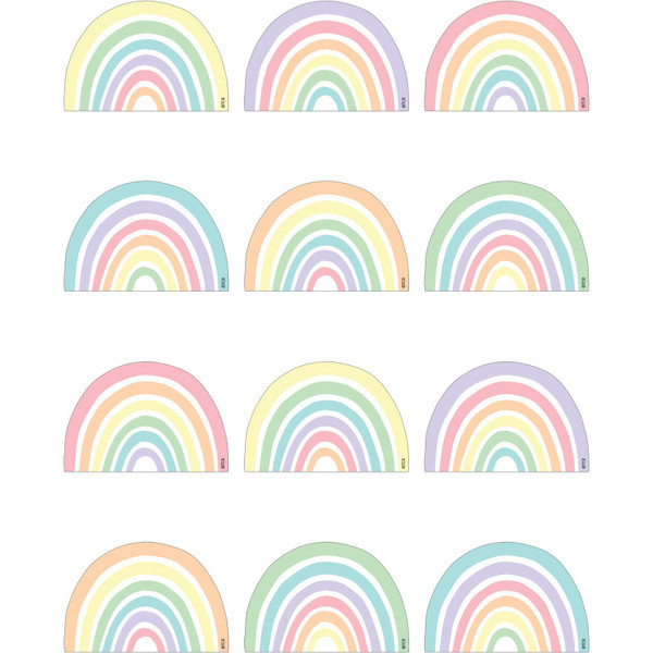 Teacher Pastel Pop Rainbows Mini Accents, 36 Per Pack, 6 Packs TCR8442-6