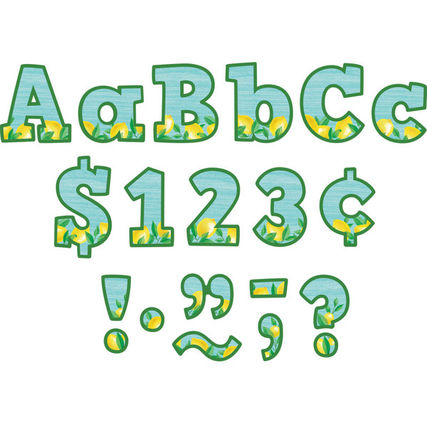 Teacher Lemon Zest Bold Block 4" Letters Combo Pack, 230 Pieces TCR8497