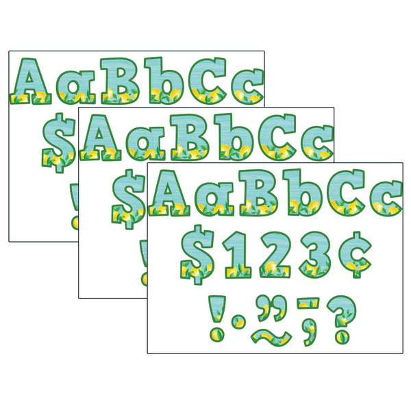 Teacher Lemon Zest Bold Block 4" Letters Combo Pack, 230 Per Pack, 3 Packs TCR8497-3