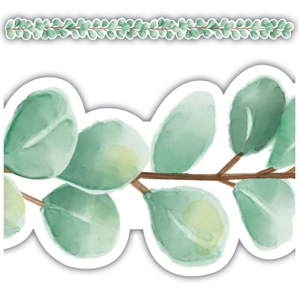 Teacher Eucalyptus Die Cut Border Trim, 35 Feet TCR8686