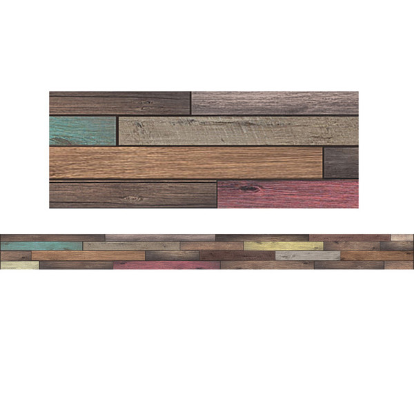 Teacher Home Sweet Classroom Reclaimed Wood Design Straight Border Trim, 35 Feet TCR8838