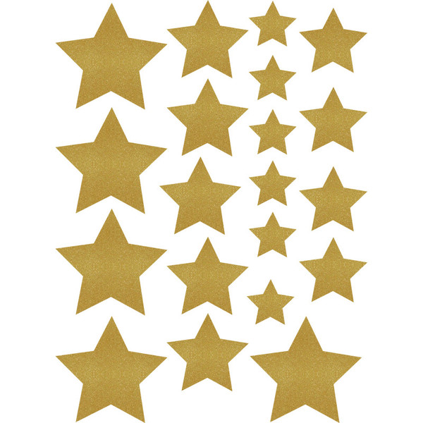 Teacher Gold Shimmer Stars Accents - Assorted Sizes - Pack Of 60 TCR8868