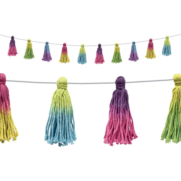 Teacher Tie-Dye Tassels Garland TCR8903