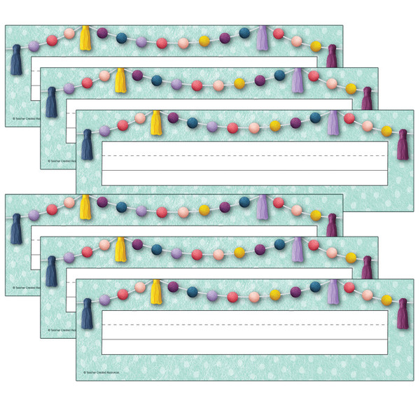 Teacher Oh Happy Day Flat Name Plates, 36 Per Pack, 6 Packs TCR9058-6