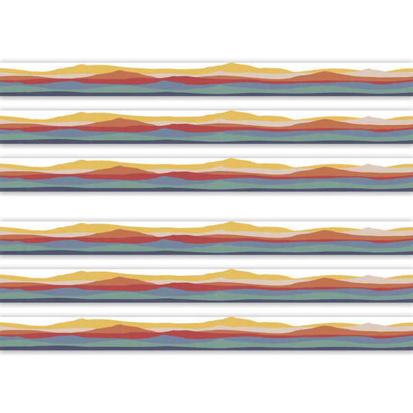 Teacher Moving Mountains Road Trip On The Horizon Die-Cut Border Trim, 35 Feet Per Pack, 6 Packs TCR9230-6