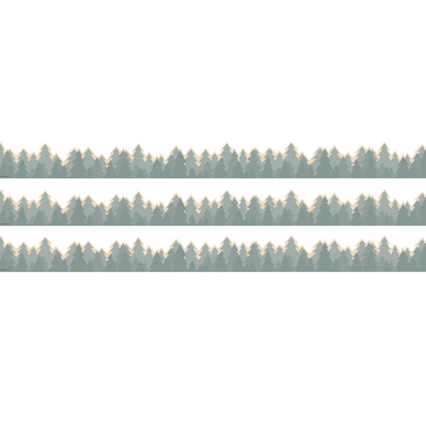 Teacher Moving Mountains Road Trip Trees Die-Cut Border Trim, 35 Feet Per Pack, 3 Packs TCR9232-3