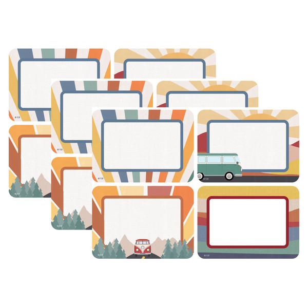 Teacher Moving Mountains Road Trip Name Tags/Labels, Multi-Pack, 3-1/2" X 2-1/2", 36 Per Pack, 3 Packs TCR9235-3