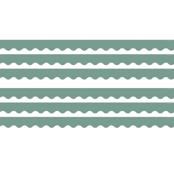 Teacher Retreat Green Scalloped Border Trim, 35 Feet Per Pack, 6 Packs TCR9244-6