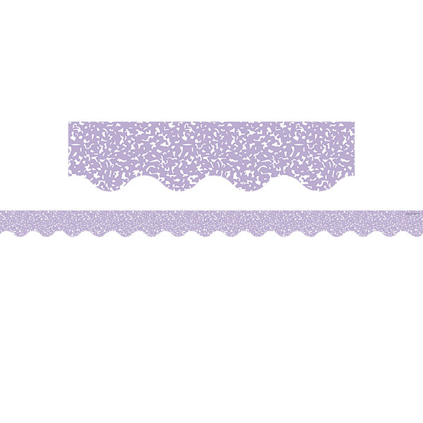 Teacher Composition Purple Scalloped Border Trim, 35 Feet TCR9317