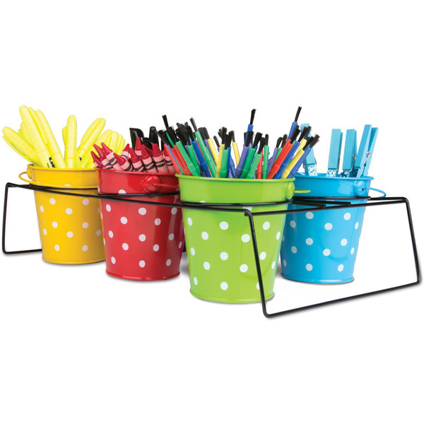 Teacher Polka Dot Buckets & Caddy Set TCR9487