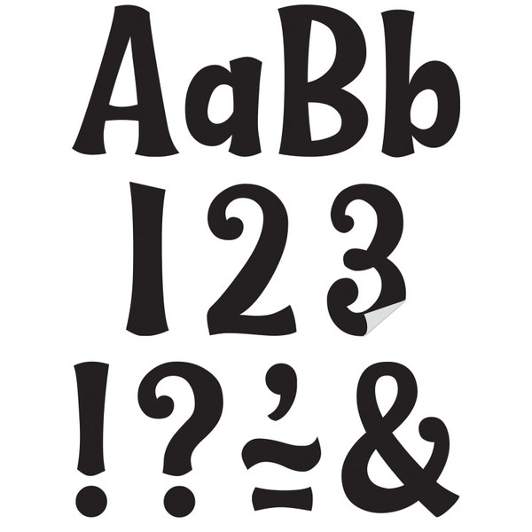 Teacher Black 4" Wild Whimsy Self-Adhesive Letters, 222 Pieces TCR9643