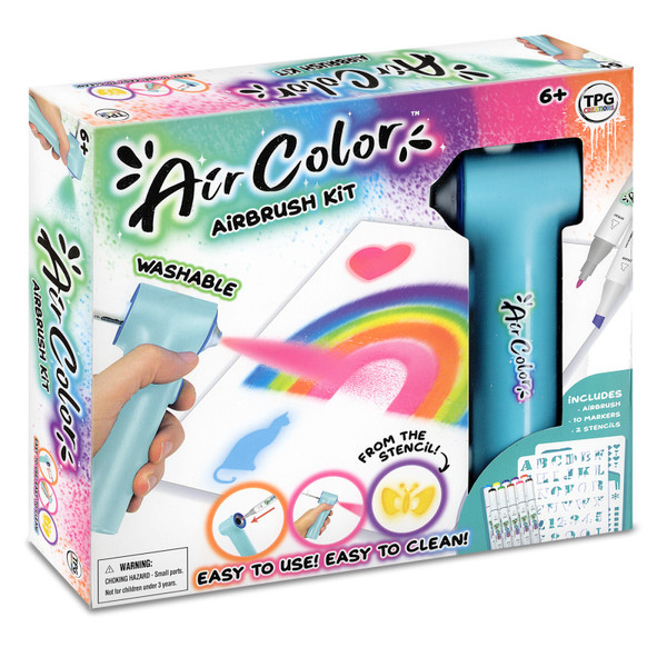 Tpg Aircolor Airbrush Kit With Markers & Stencils TPG490