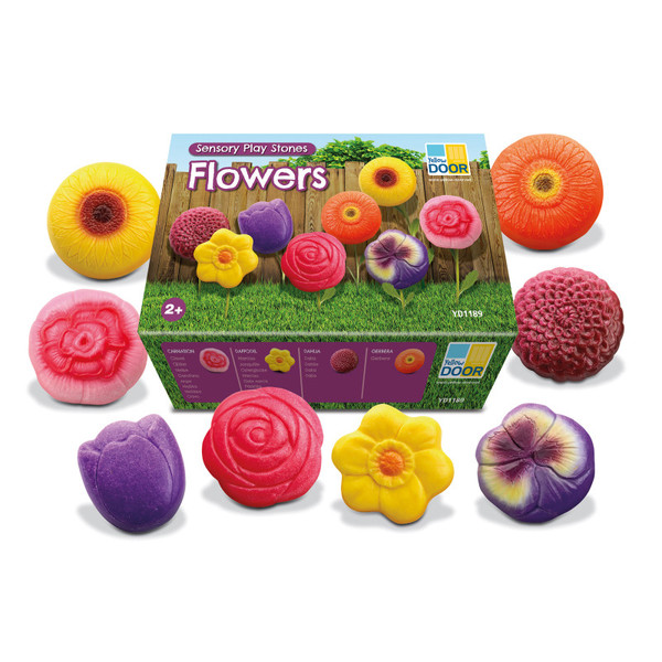 Yellow Sensory Play Stones  Flowers, Set Of 8 YUS1189
