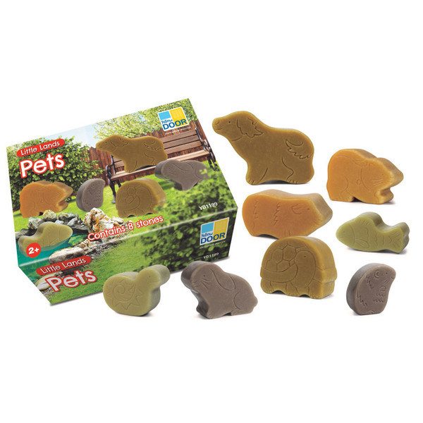 Yellow Little Lands  Pets, Set Of 8 Stone Figures YUS1199