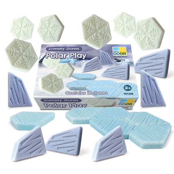 Yellow Scenery Stones  Polar Play, Set Of 18 YUS1206