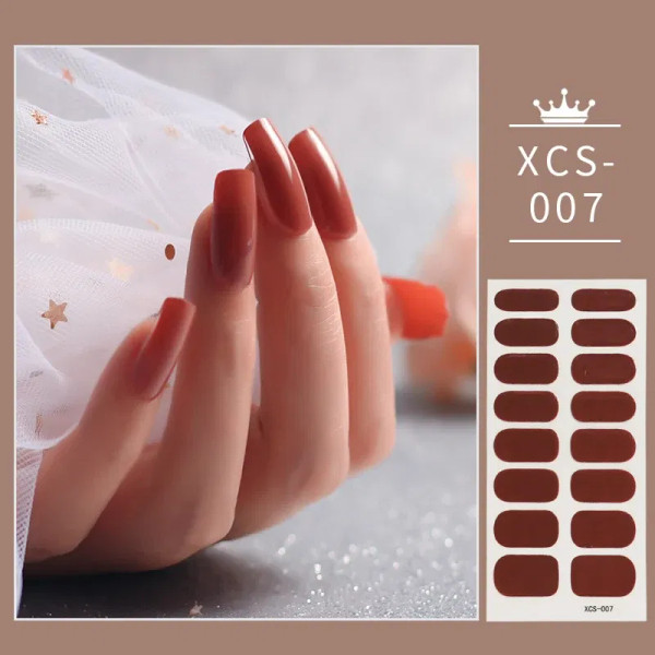 Dark Navy - 1Pc 3D Nail Slider Beauty Nail Stickers Shining Wave Line Decals Adhesive Manicure Tips Salon Nail Art Decorations By WTB