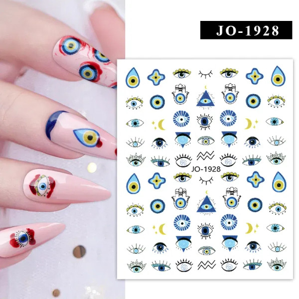 Honeydew - 1Pc Christmas Stickers Santa Claus Snowflake Decals Catoon Image Muti- Pattern New Year Halloween Nail Art Stickers For Manicure By WTB