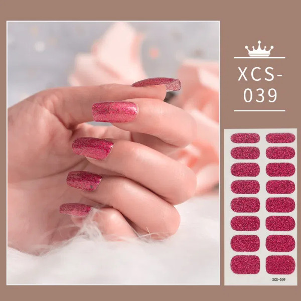 Creamy White - 1Pc Nail Art Sticker Laser Shiny Sequins Polish Wraps Double Ended Adhesive Strips Fashion Stickers Manicure Decor By WTB