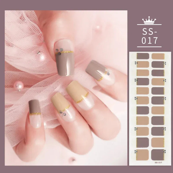 Purple Color - 22 Tips Blue And White Shiny Speckles Nail Art Sticker Full Cover Nail Stickers Last Update Nail Wraps Lot Sticker For Nails By WTB