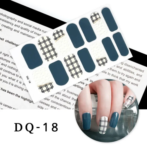 Purple Color - Drop Ship Colorful Nail Stickers Full Cover Nail Art Decor Stickers For Nails Self Adhesive Stickers For Women Manicure Gift By WTB